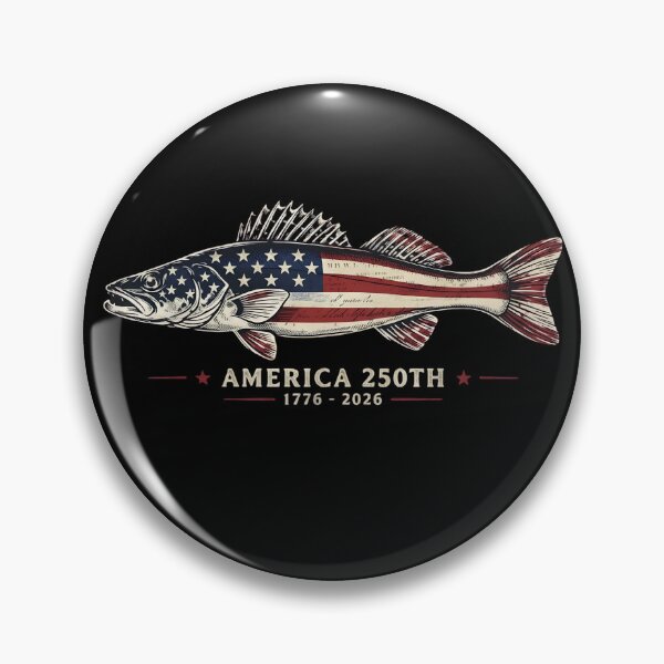Item preview, Patriotic Walleye Fish America 250th Anniversary 1776-2026 USA Flag designed and sold by haitrieuic96.
