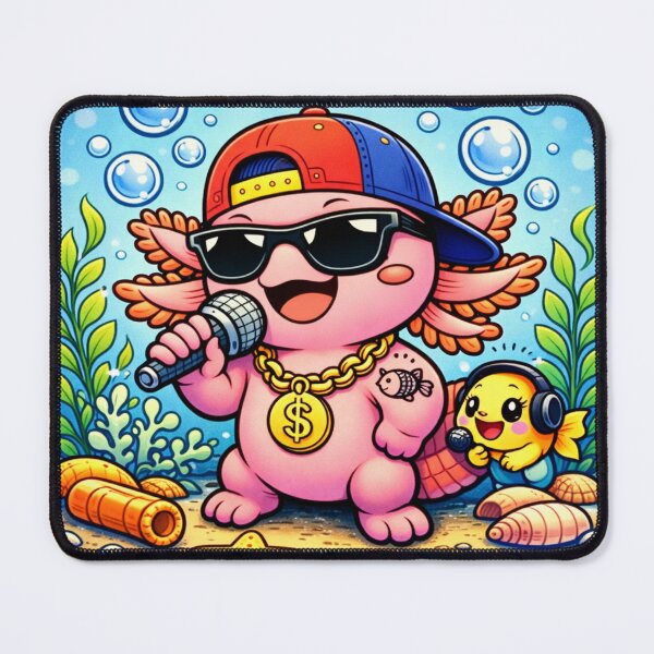 Item preview, Hip-Hop Axolotl Rapper - Kawaii Underwater Concert designed and sold by ImagineNature.