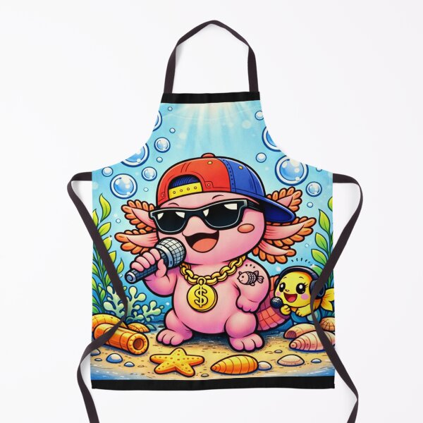 Item preview, Hip-Hop Axolotl Rapper - Kawaii Underwater Concert designed and sold by ImagineNature.