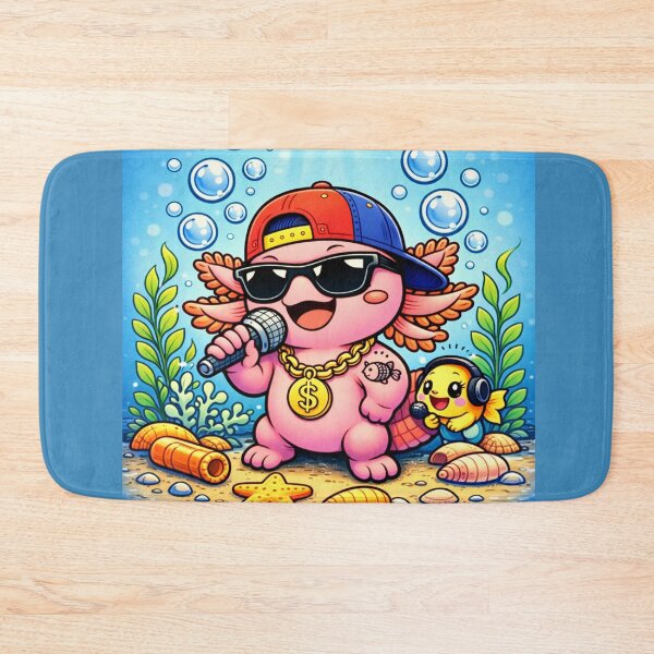 Item preview, Hip-Hop Axolotl Rapper - Kawaii Underwater Concert designed and sold by ImagineNature.
