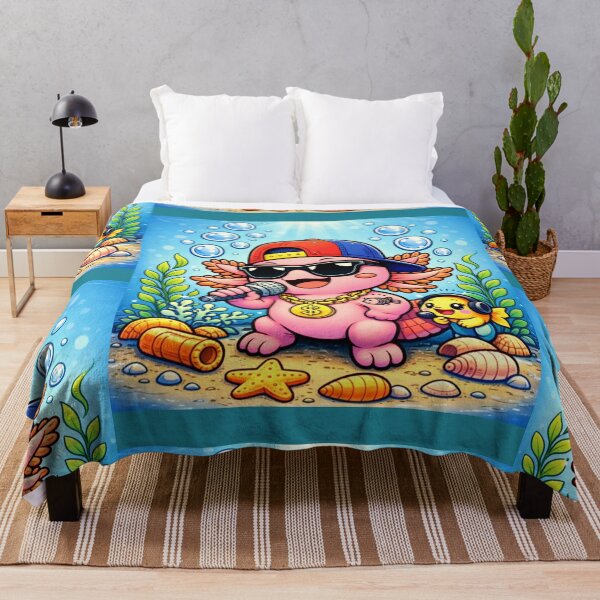 Item preview, Hip-Hop Axolotl Rapper - Kawaii Underwater Concert designed and sold by ImagineNature.