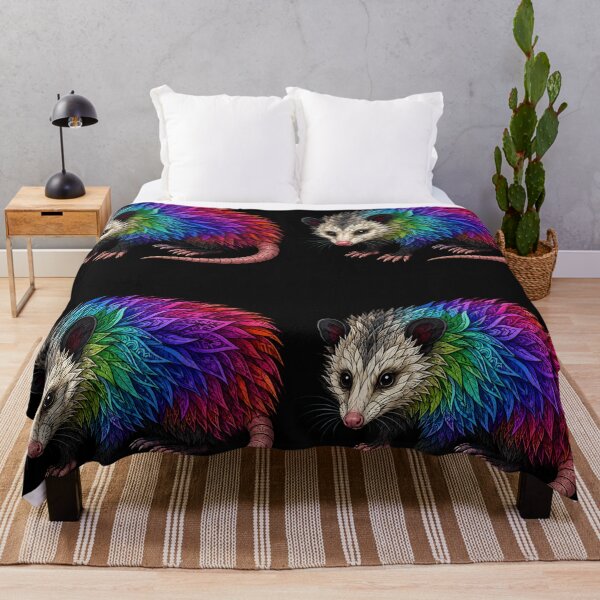 Item preview, Rainbow Opossum – Psychedelic Wildlife Art designed and sold by Karszul.