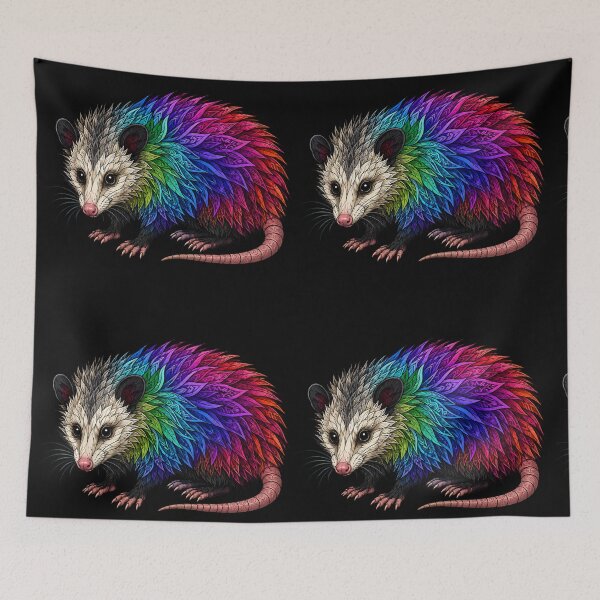 Item preview, Rainbow Opossum – Psychedelic Wildlife Art designed and sold by Karszul.