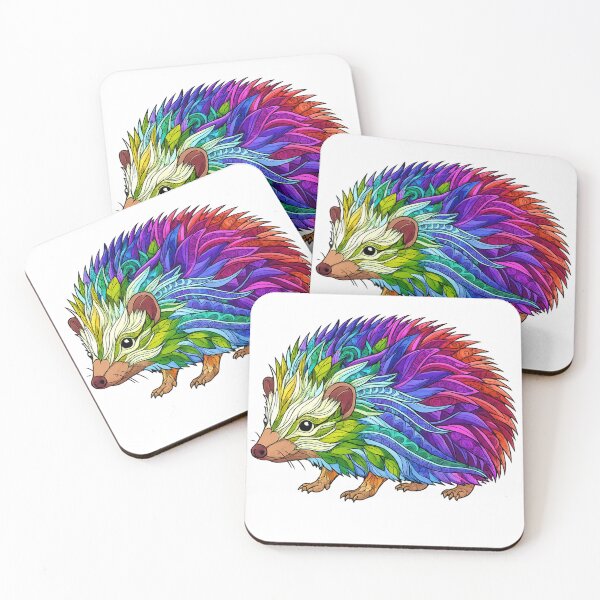 Item preview, Rainbow Hedgehog – Psychedelic Color Burst Wildlife Art designed and sold by Karszul.