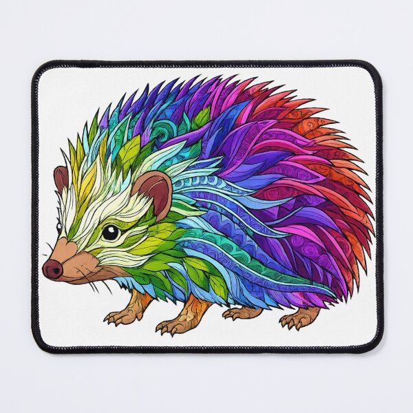 Item preview, Rainbow Hedgehog – Psychedelic Color Burst Wildlife Art designed and sold by Karszul.
