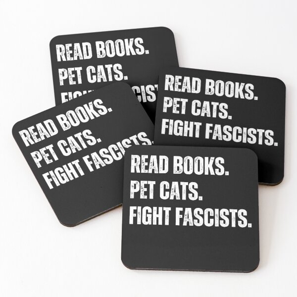 Item preview, Read Books Pet Cats Fight Fascists Activist Reader Cat Lover designed and sold by HumansStuck12.