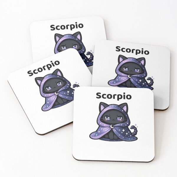 Item preview, Cute Scorpio Zodiac Mystery Cat Kawaii Astrology designed and sold by creativiteemom.