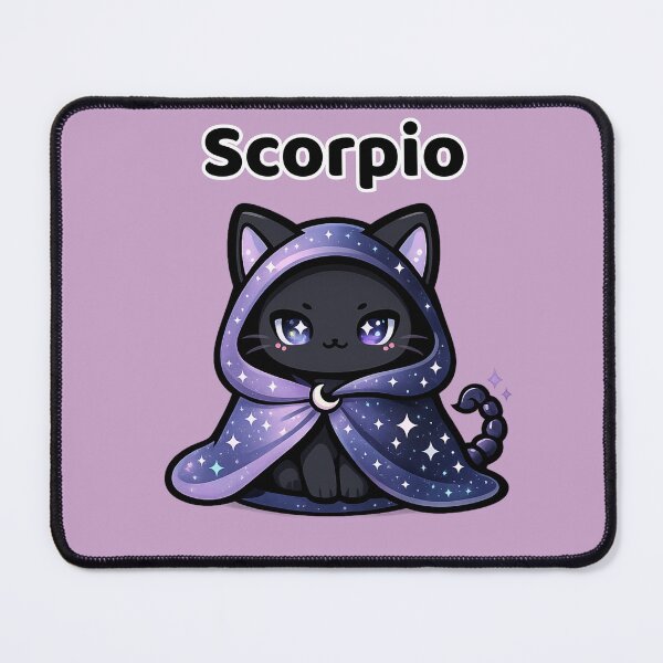 Item preview, Cute Scorpio Zodiac Mystery Cat Kawaii Astrology designed and sold by creativiteemom.