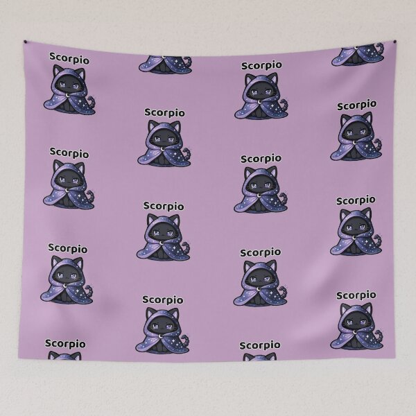 Item preview, Cute Scorpio Zodiac Mystery Cat Kawaii Astrology designed and sold by creativiteemom.