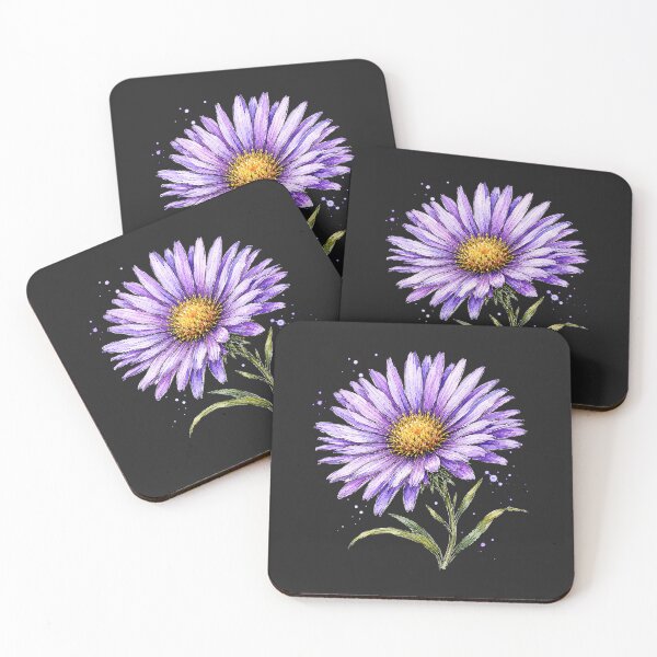 Item preview, Purple Aster Wildflower Illustration | Watercolor Botanical Sketch Art designed and sold by ColorSplash123.