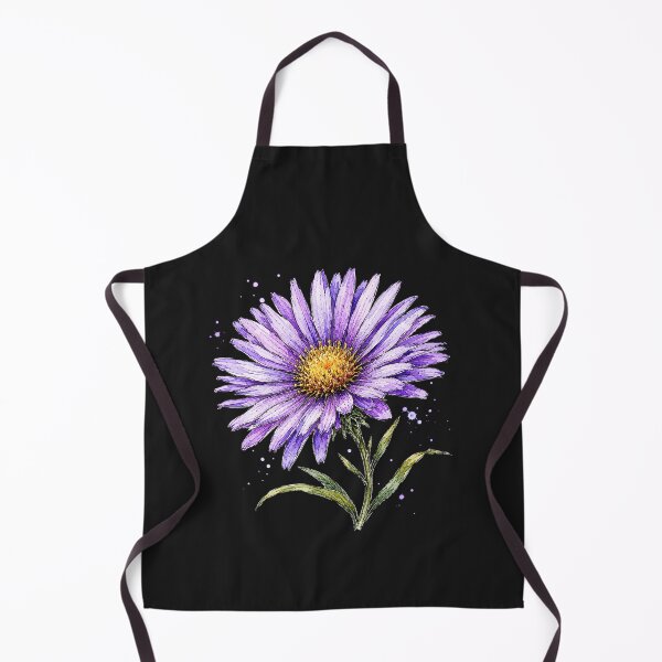 Item preview, Purple Aster Wildflower Illustration | Watercolor Botanical Sketch Art designed and sold by ColorSplash123.