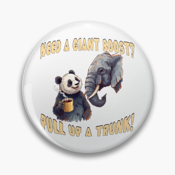 Item preview, Need a Giant Boost? Pull Up a Trunk! Funny Elephant & Panda Coffee Design designed and sold by TestudoDesign.
