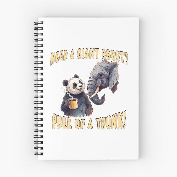 Item preview, Need a Giant Boost? Pull Up a Trunk! Funny Elephant & Panda Coffee Design designed and sold by TestudoDesign.