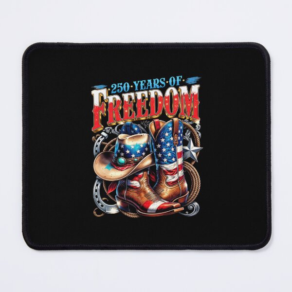 Item preview, 250 Years Of Freedom Patriotic Cowboy Graphic, Semiquincentennial USA Flag Art, 4th Of July Design designed and sold by Keingdesign.