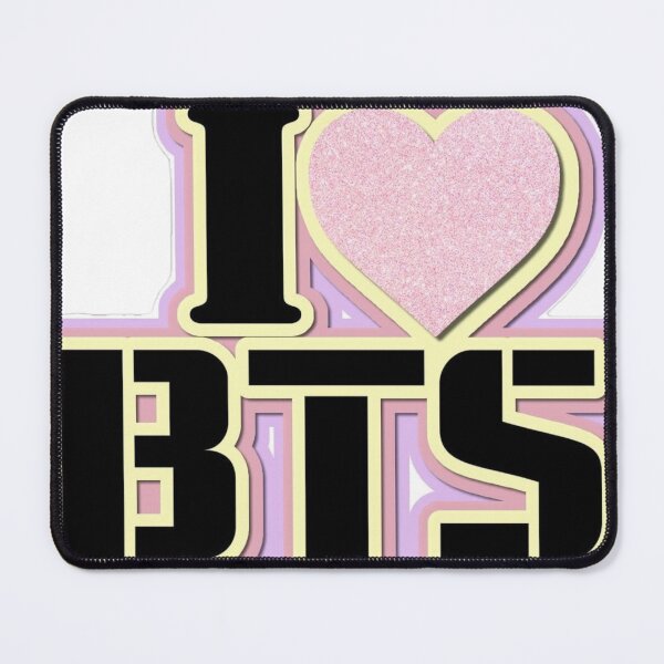 Item preview, Cute Glittery I Heart BTS Sticker - Aesthetic Pastel K-Pop Fan Art !  designed and sold by Ulikedigital14.