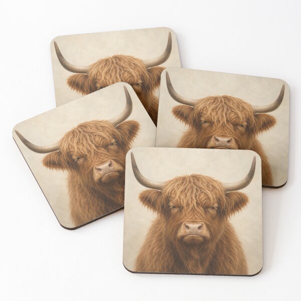 Item preview, Highland Cow Portrait – Rustic Scottish Cattle Wall Art designed and sold by ApexAnimal Art.