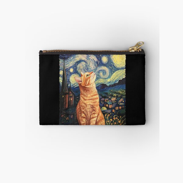 Artikelvorschau, Moderne Kunst, Gemälde Van Gogh, Sternennacht, getigerte Katze entworfen und verkauft von Littermin.