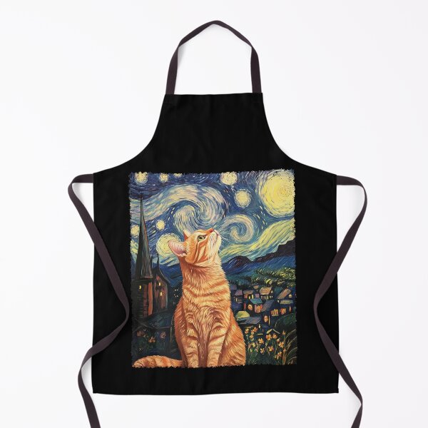 Item preview, Modern Art Painting Van Gogh Starry Night Tabby Cat  designed and sold by Littermin.