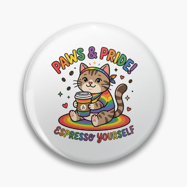 Item preview, Paws & Pride Espresso Yourself - Rainbow Pride Cat Coffee Art designed and sold by BaliChili.