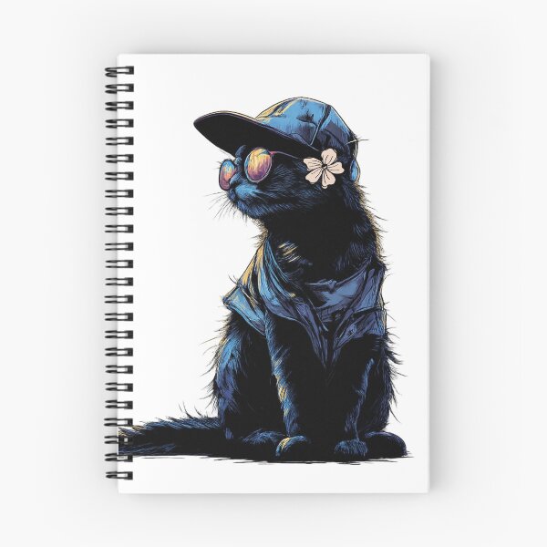 Item preview, Retro Cyberpunk Cool Cat: Vaporwave Aesthetic Black Cat Art designed and sold by Runa :).