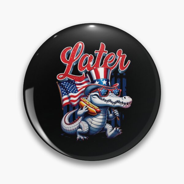 Item preview, See You Later Alligator Patriotic Graphic, Funny 4th Of July Pun Typography, Cute USA Flag Design designed and sold by Keingdesign.