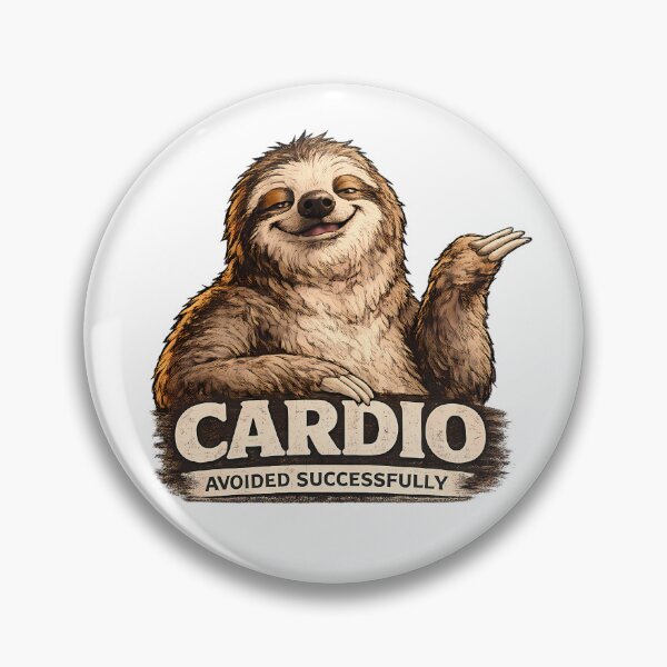 Item preview, Cardio Avoided Successfully Funny Fitness Sloth designed and sold by DryHumorPrints.