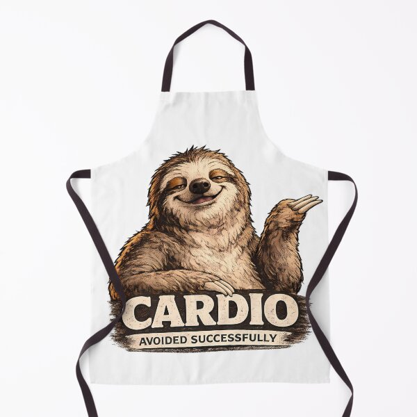 Item preview, Cardio Avoided Successfully Funny Fitness Sloth designed and sold by DryHumorPrints.