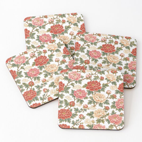 Item preview, Korean Minhwa Peony Pattern | Traditional Korean Folk Art Floral Design designed and sold by K-Tradition.