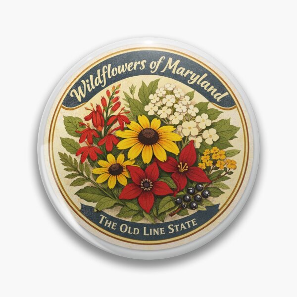 Item preview, Wildflowers of Maryland – Vintage Botanical Badge Sticker designed and sold by SachaMuru.