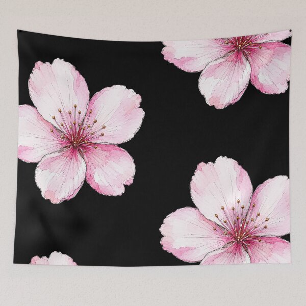 Item preview, Pink Cherry Blossom Illustration | Japanese Watercolor Botanical Art designed and sold by ColorSplash123.