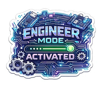 Artwork thumbnail, Engineer Mode Activated Tech Sticker by artz191
