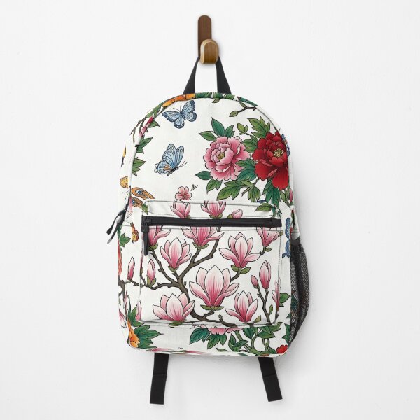 Item preview, Korean Minhwa Magnolia, Small Birds & Butterflies Pattern | Traditional Folk Art Seamless Spring Floral Design designed and sold by K-Tradition.