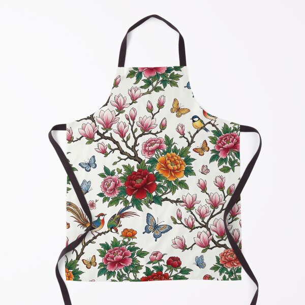 Item preview, Korean Minhwa Magnolia, Small Birds & Butterflies Pattern | Traditional Folk Art Seamless Spring Floral Design designed and sold by K-Tradition.