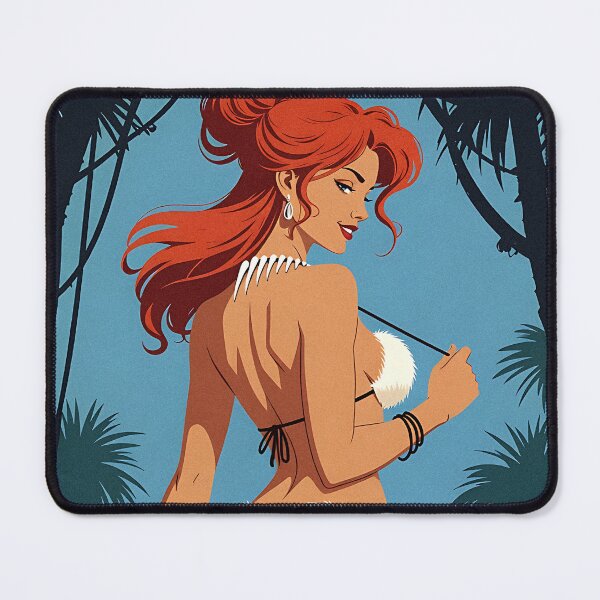 Item preview, Retro Jungle Pinup Redhead Not Tamed Yet designed and sold by HappyOops.