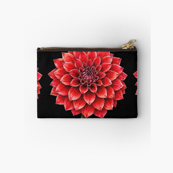 Item preview, Red Dahlia Illustration | Scarlet Botanical Sketch Flower Art designed and sold by ColorSplash123.