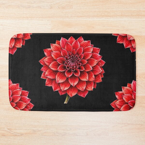 Item preview, Red Dahlia Illustration | Scarlet Botanical Sketch Flower Art designed and sold by ColorSplash123.