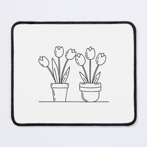 Item preview, Small Pot Beside Blooming Tulips designed and sold by rasagamastore.