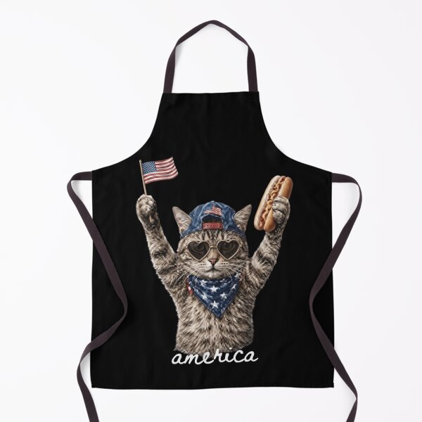 Item preview, Patriotic Cool Cat 4th of July American Flag and Hot Dog designed and sold by haitrieuic96.
