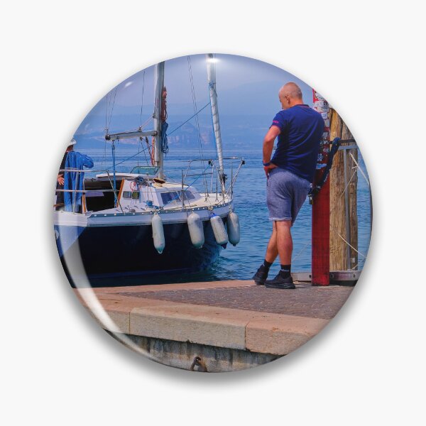 Item preview, Yacht leaving Bardolino Marina in Spring Sunshine designed and sold by Violaman.