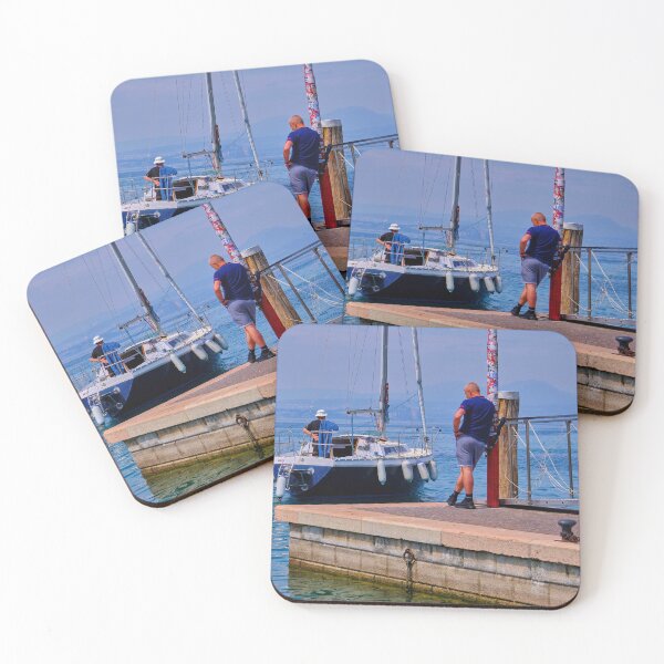 Item preview, Yacht leaving Bardolino Marina in Spring Sunshine designed and sold by Violaman.
