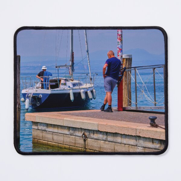 Item preview, Yacht leaving Bardolino Marina in Spring Sunshine designed and sold by Violaman.