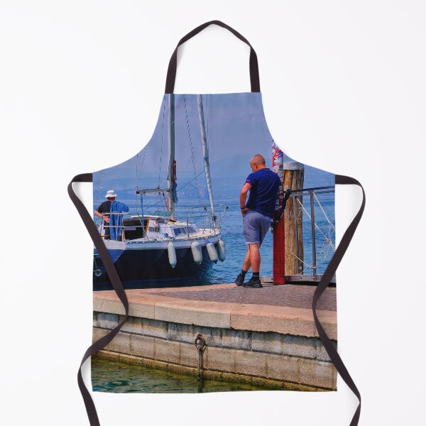 Item preview, Yacht leaving Bardolino Marina in Spring Sunshine designed and sold by Violaman.