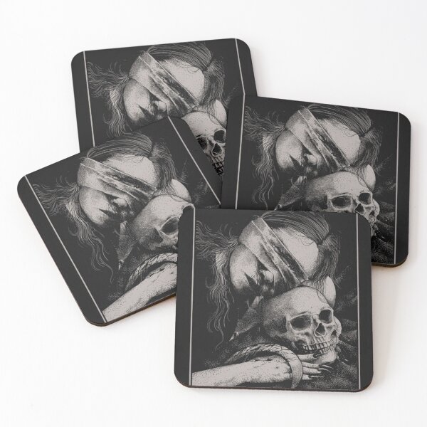Item preview, Blindfold Woman Skull Vintage Mortality Theme designed and sold by Adronia.