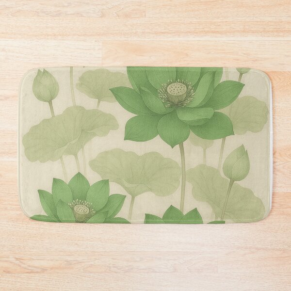 Item preview, Exclusive Fashion Green Lotus – Elegant Botanical Floral Design designed and sold by Karszul.