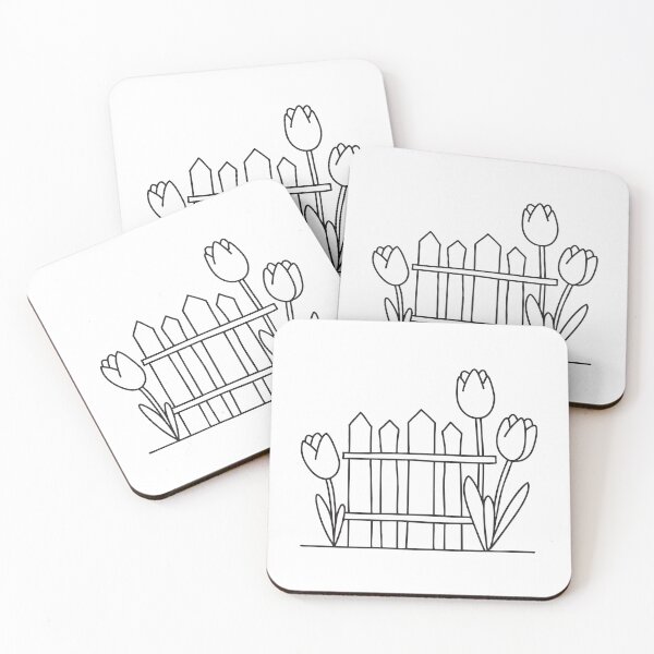 Item preview, Tulip Group Beside Garden Fence designed and sold by rasagamastore.