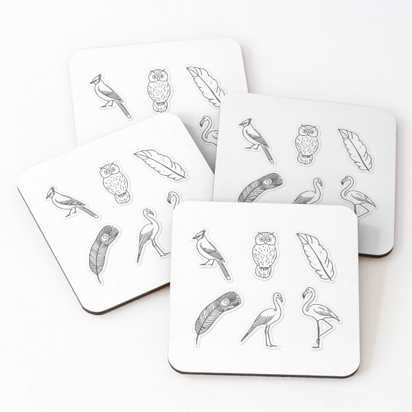 Item preview, Black White Bird Sticker Pack Sketch Art Set designed and sold by Luna-Flow.