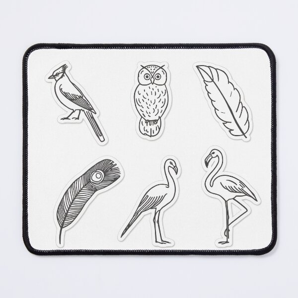 Item preview, Black White Bird Sticker Pack Sketch Art Set designed and sold by Luna-Flow.