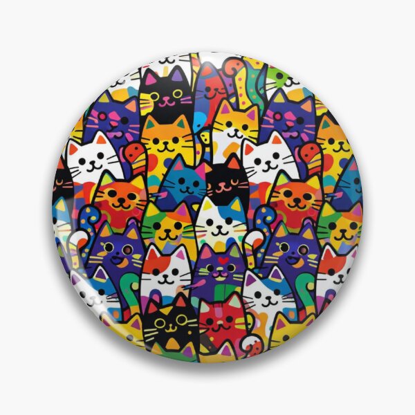 Item preview, Colorful Cute Cats Seamless Pattern - Rainbow Pop Art Kitten Mosaic designed and sold by myforestfog.