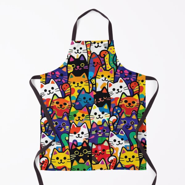 Item preview, Colorful Cute Cats Seamless Pattern - Rainbow Pop Art Kitten Mosaic designed and sold by myforestfog.