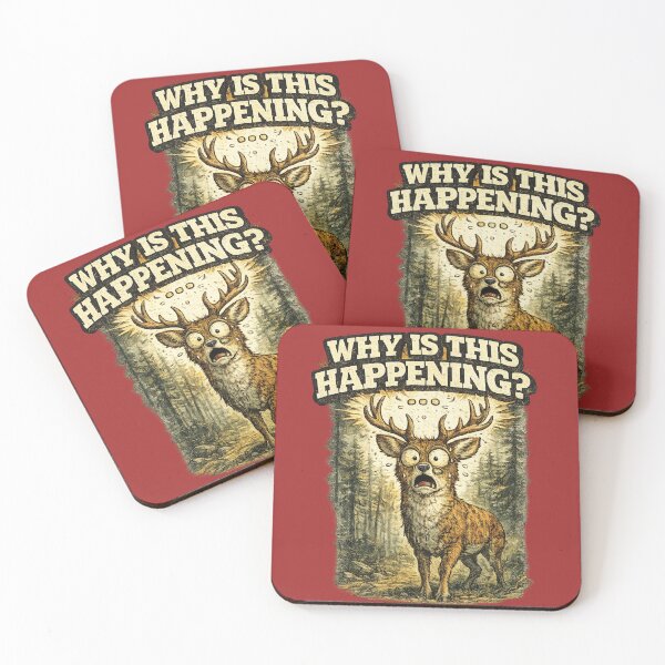 Item preview, Why Is This Happening Panicked Deer Forest Meme Art – Relatable Anxiety Humor | Funny Gift designed and sold by irfanshikh.